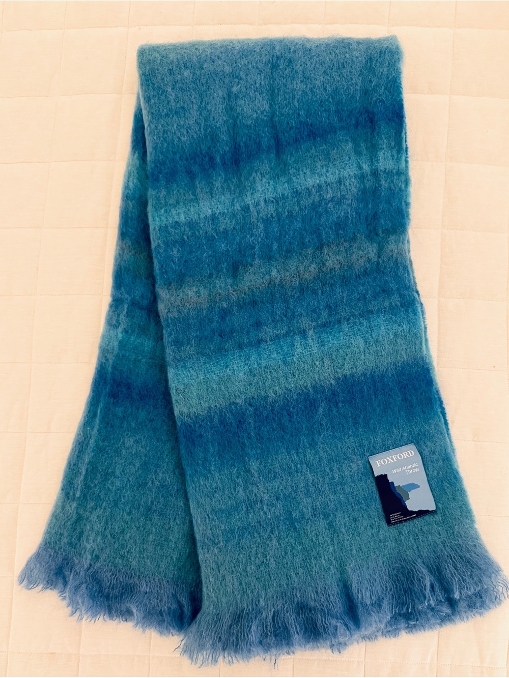Foxford Wild Atlantic Blue Ombre Throw - Picture 4 of 10